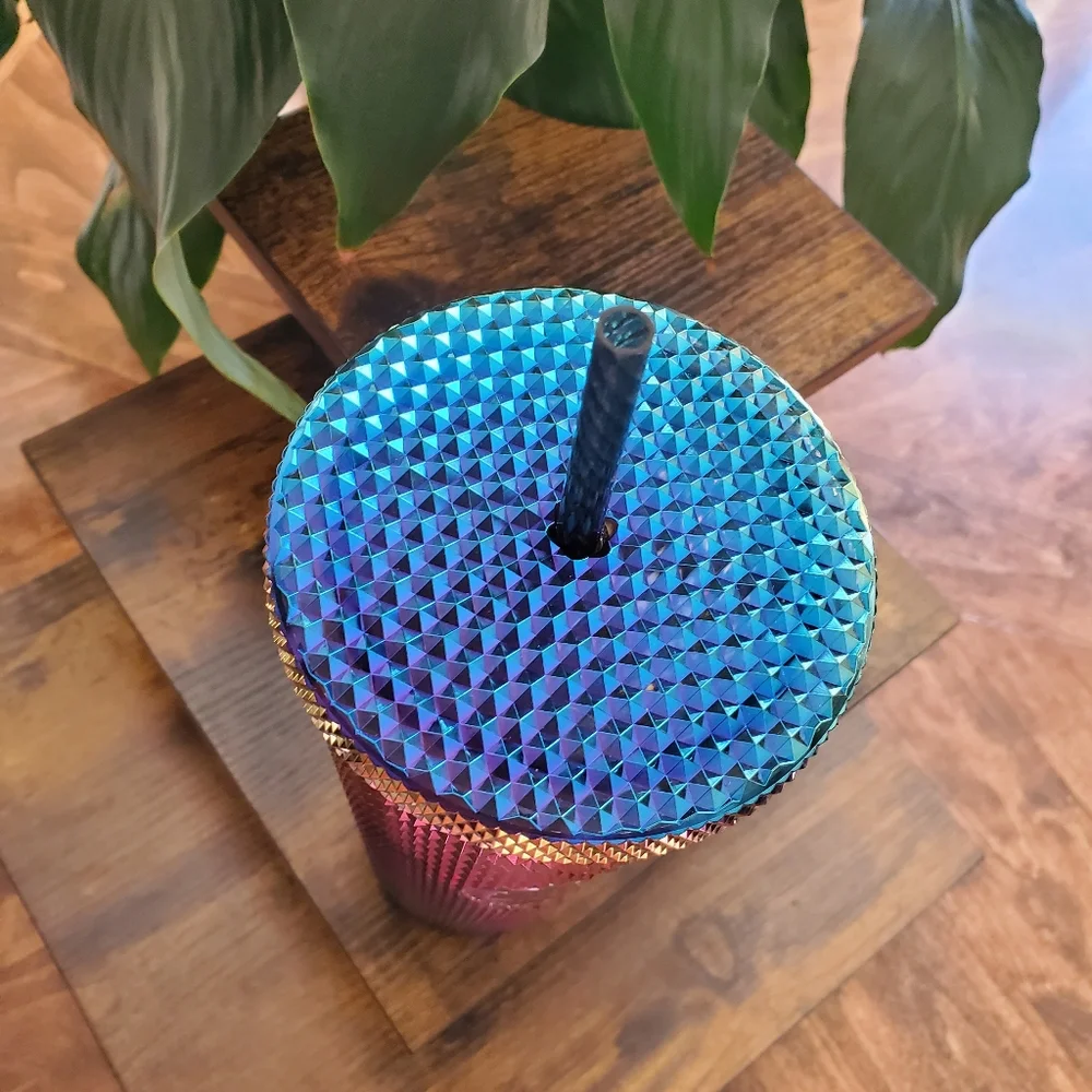 Starbucks Oil Slick Rainbow Iridescent Studded Tumbler 24 oz